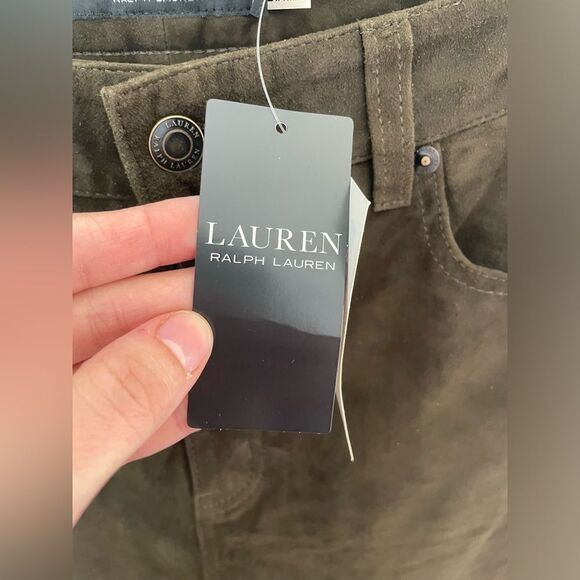 Ralph Lauren Olive Green pants 100% goat suede size 10 NWT - Picture 7 of 13